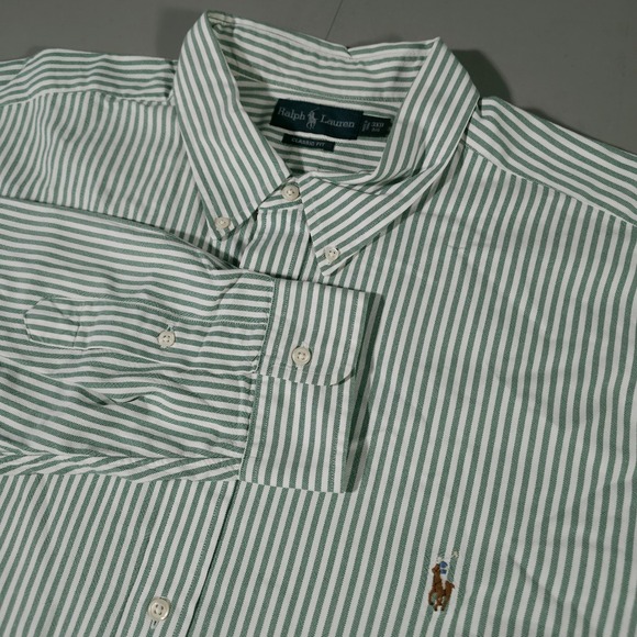 Ralph Lauren Other - Ralph Lauren Button Down Shirt Mens 3XB Green Striped Classic Fit Long Sleeve
